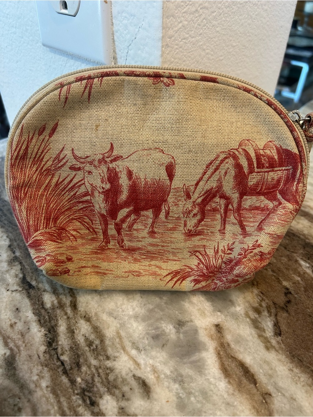 Vintage Pierre Deux toile Cosmetic Pouch  GUC
